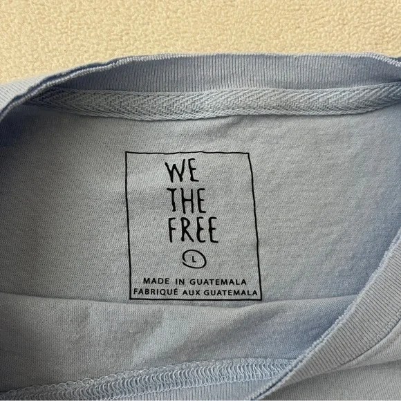 Free People We The Free The Perfect Tee Light Blue Casual Cotton Cropped Basic - Picture 9 of 11